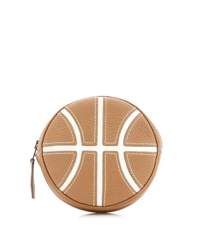 Pre-owned Pre-owned Hermes  Hermes Basketball Change Purse Leather In Brown