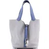Pre-owned Hermes  Hermes Bicolor Picotin Lock Bag Clemence With Swift Mm In Gray