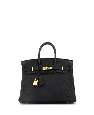 Pre-owned Pre-owned Hermes  Hermes Birkin 25 Handbag Black Togo With Gold Hardware