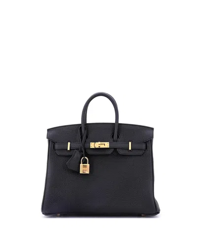 Pre-owned Pre-owned Hermes  Hermes Birkin 25 Handbag Black Togo With Gold Hardware
