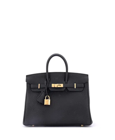 Pre-owned Pre-owned Hermes  Hermes Birkin 25 Handbag Black Togo With Gold Hardware