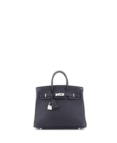 Pre-owned Pre-owned Hermes  Hermes Birkin 25 Handbag Black Togo With Palladium Hardware In Noir