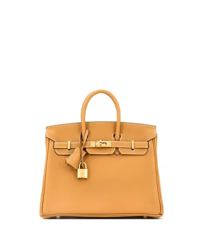 Pre-owned Pre-owned Hermes  Hermes Birkin 25 Handbag Brown Maurice With Gold Hardware