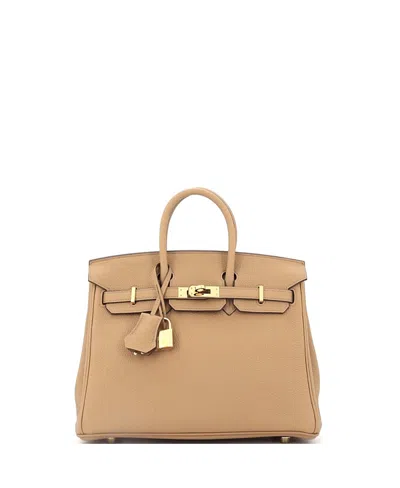 Pre-owned Pre-owned Hermes  Hermes Birkin 25 Handbag Brown Togo With Gold Hardware