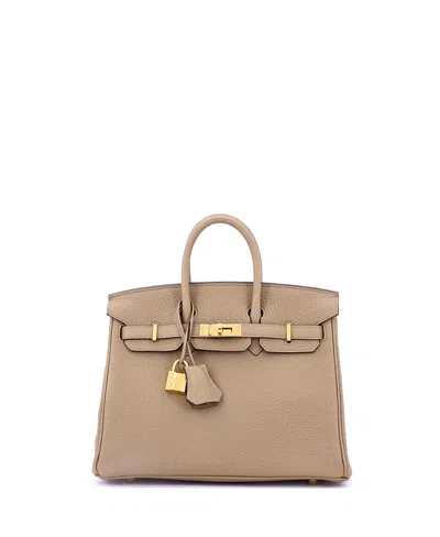 Pre-owned Pre-owned Hermes  Hermes Birkin 25 Handbag Brown Togo With Gold Hardware
