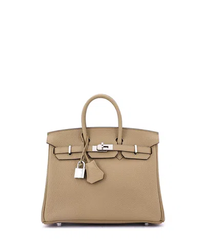 Pre-owned Pre-owned Hermes  Hermes Birkin 25 Handbag Brown Togo With Palladium Hardware