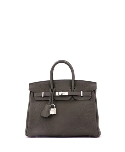 Pre-owned Pre-owned Hermes  Hermes Birkin 25 Handbag Green Togo With Palladium Hardware
