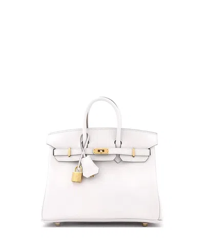 Pre-owned Pre-owned Hermes  Hermes Birkin 25 Handbag Grey Swift With Gold Hardware In Gray