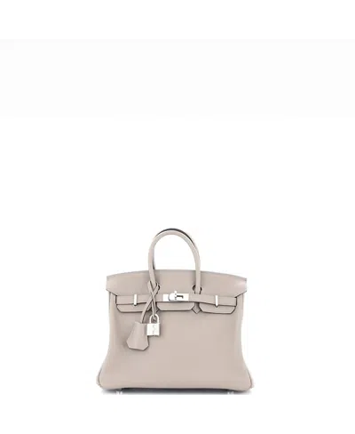Pre-owned Pre-owned Hermes  Hermes Birkin 25 Handbag Grey Swift With Palladium Hardware In Gris Asphalte