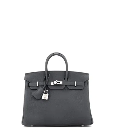 Pre-owned Pre-owned Hermes  Hermes Birkin 25 Handbag Grey Togo With Palladium Hardware In Gray