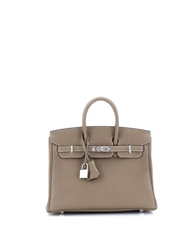 Pre-owned Pre-owned Hermes  Hermes Birkin 25 Handbag Grey Togo With Palladium Hardware In Gris Asphalte