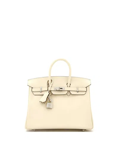 Pre-owned Pre-owned Hermes  Hermes Birkin 25 Handbag Light Swift With Palladium Hardware In Brown