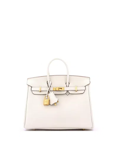 Pre-owned Pre-owned Hermes  Hermes Birkin 25 Handbag Light Togo With Gold Hardware In Brown