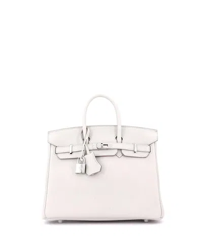 Pre-owned Pre-owned Hermes  Hermes Birkin 25 Handbag Light Togo With Palladium Hardware