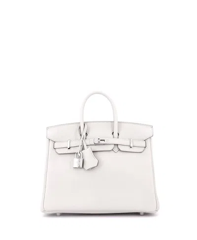 Pre-owned Pre-owned Hermes  Hermes Birkin 25 Handbag Light Togo With Palladium Hardware In Brown