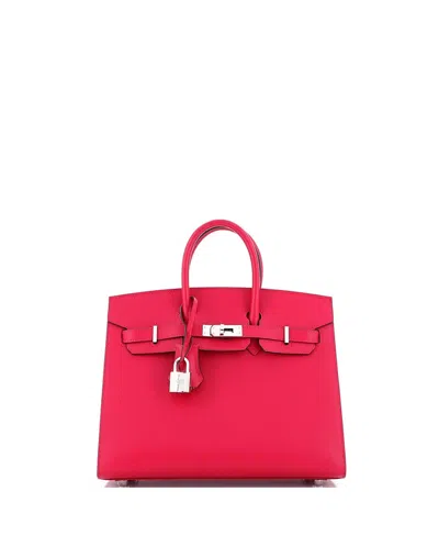 Pre-owned Pre-owned Hermes  Hermes Birkin 25 Handbag Pink Madame With Palladium Hardware In Framboise