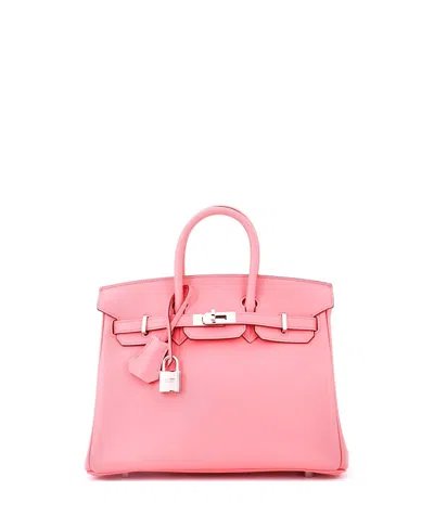 Pre-owned Pre-owned Hermes  Hermes Birkin 25 Handbag Pink Swift With Palladium Hardware