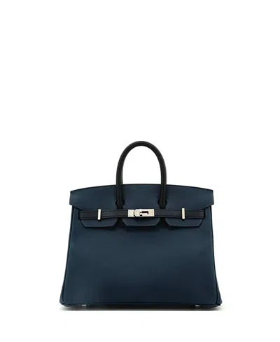 Pre-owned Pre-owned Hermes  Hermes Birkin 25 Handbag Tricolor Epsom With Palladium Hardware In Blue