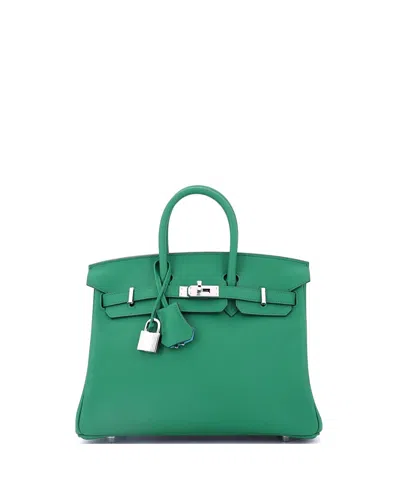 Pre-owned Pre-owned Hermes  Hermes Birkin 25 Handbag Verso Swift With Palladium Hardware