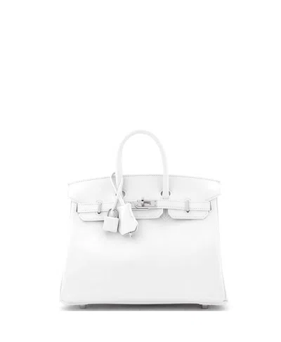 Pre-owned Pre-owned Hermes  Hermes Birkin 25 Handbag White Swift With Palladium Hardware