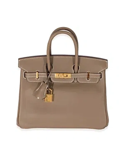 Pre-owned Hermes  Hermes Birkin 25 Leather Handbag In Beige/khaki