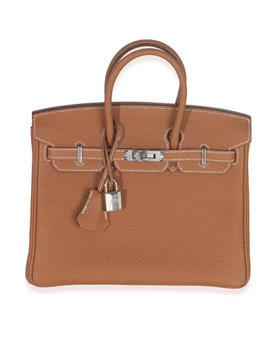 Pre-owned Pre-owned Hermes  Hermes Birkin 25 Leather Handbag In Sand