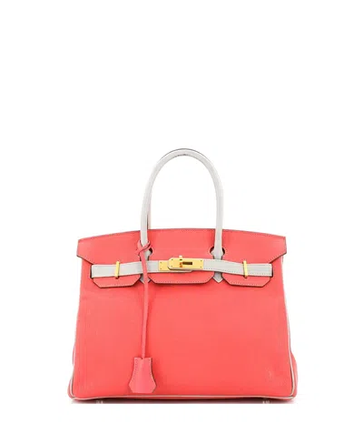 Pre-owned Pre-owned Hermes  Hermes Birkin 30 Handbag Bicolor Chevre Mysore With Gold Hardware In Bicolor - Rose Azalee/gris Perle