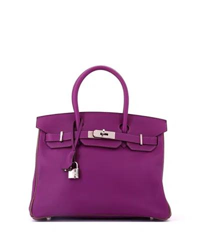 Pre-owned Pre-owned Hermes  Hermes Birkin 30 Handbag Bicolor Swift With Palladium Hardware
