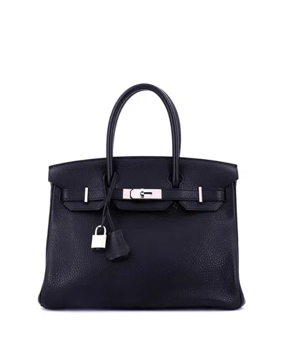 Pre-owned Pre-owned Hermes  Hermes Birkin 30 Handbag Black Clemence With Palladium Hardware
