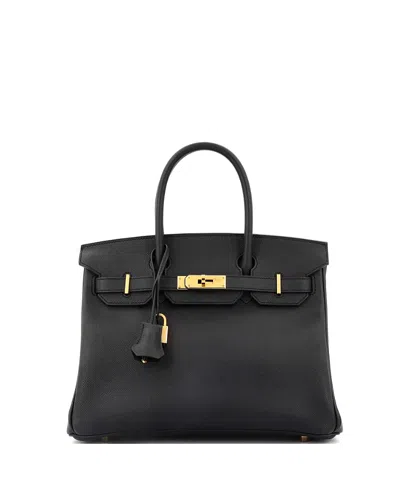 Pre-owned Pre-owned Hermes  Hermes Birkin 30 Handbag Black Epsom With Gold Hardware