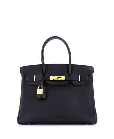 Pre-owned Pre-owned Hermes  Hermes Birkin 30 Handbag Black Epsom With Gold Hardware In Noir