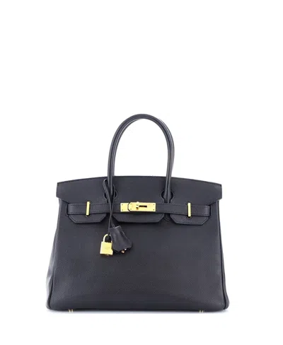 Pre-owned Pre-owned Hermes  Hermes Birkin 30 Handbag Black Epsom With Gold Hardware In Noir