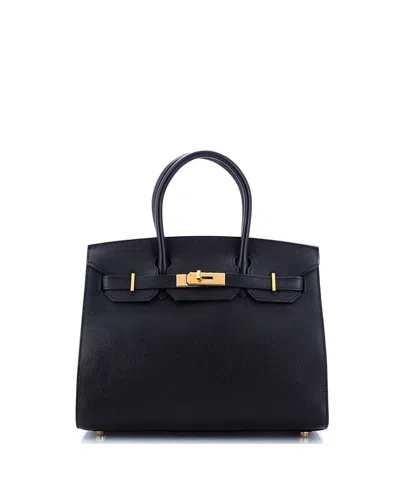 Pre-owned Pre-owned Hermes  Hermes Birkin 30 Handbag Black Epsom With Gold Hardware In Noir