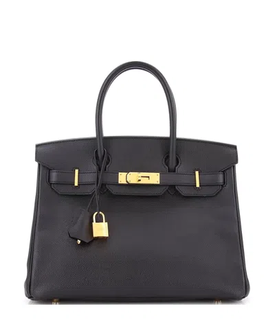 Pre-owned Pre-owned Hermes  Hermes Birkin 30 Handbag Black Epsom With Gold Hardware In Noir