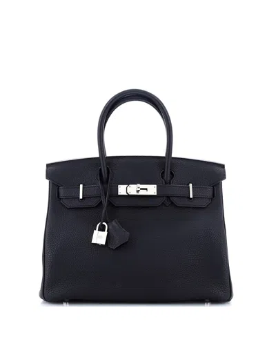 Pre-owned Pre-owned Hermes  Hermes Birkin 30 Handbag Black Togo With Palladium Hardware In Noir