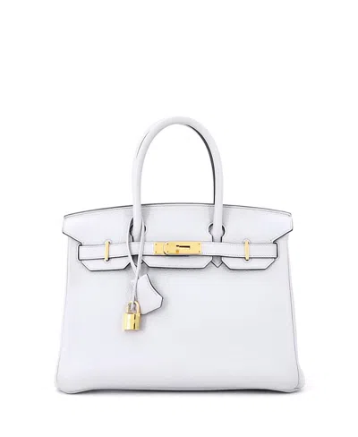 Pre-owned Pre-owned Hermes  Hermes Birkin 30 Handbag Blue Clemence With Gold Hardware