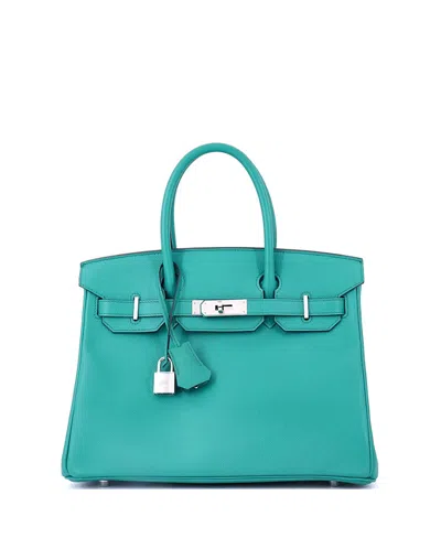 Pre-owned Pre-owned Hermes  Hermes Birkin 30 Handbag Blue Epsom With Palladium Hardware
