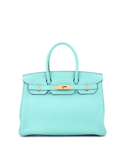 Pre-owned Pre-owned Hermes  Hermes Birkin 30 Handbag Blue Togo With Gold Hardware