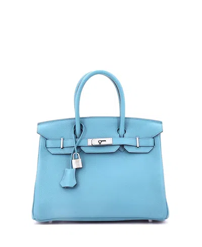 Pre-owned Pre-owned Hermes  Hermes Birkin 30 Handbag Blue Togo With Palladium Hardware