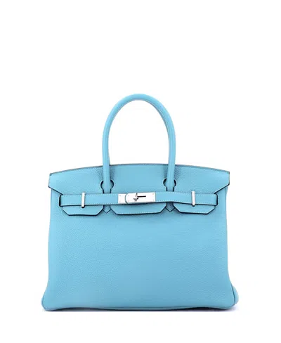 Pre-owned Pre-owned Hermes  Hermes Birkin 30 Handbag Blue Togo With Palladium Hardware