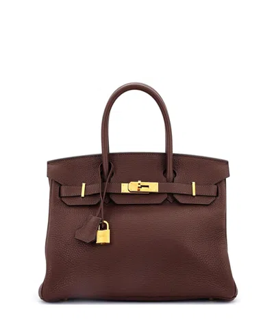 Pre-owned Pre-owned Hermes  Hermes Birkin 30 Handbag Brown Clemence With Gold Hardware In Havane