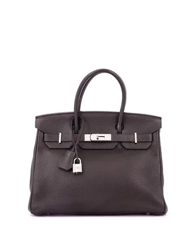 Pre-owned Pre-owned Hermes  Hermes Birkin 30 Handbag Brown Clemence With Palladium Hardware