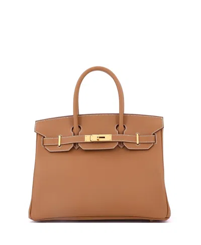 Pre-owned Pre-owned Hermes  Hermes Birkin 30 Handbag Brown Epsom With Gold Hardware