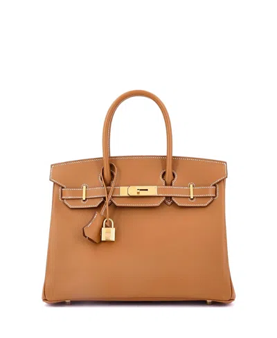 Pre-owned Pre-owned Hermes  Hermes Birkin 30 Handbag Brown Epsom With Gold Hardware