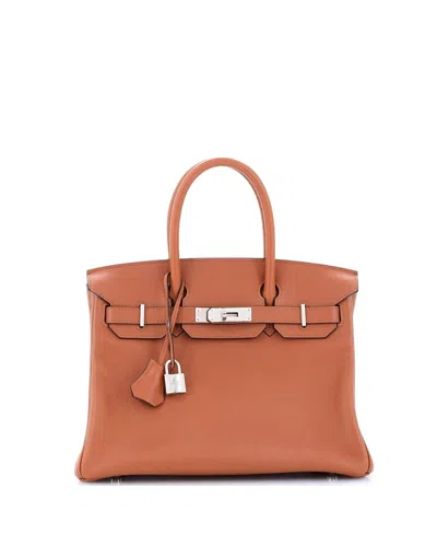 Pre-owned Pre-owned Hermes  Hermes Birkin 30 Handbag Brown Novillo With Palladium Hardware In Cuivre