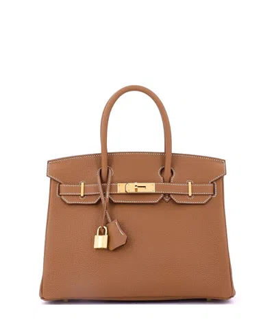 Pre-owned Pre-owned Hermes  Hermes Birkin 30 Handbag Brown Togo With Gold Hardware