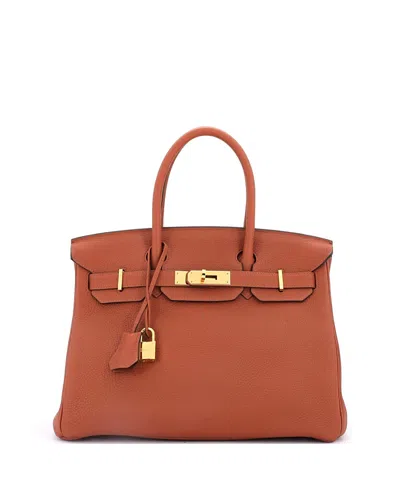 Pre-owned Pre-owned Hermes  Hermes Birkin 30 Handbag Brown Togo With Gold Hardware In Cuivre