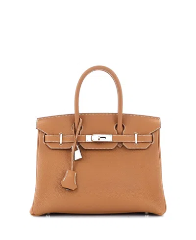 Pre-owned Pre-owned Hermes  Hermes Birkin 30 Handbag Brown Togo With Palladium Hardware