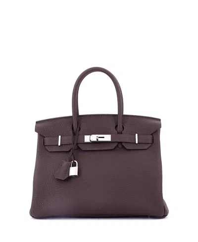 Pre-owned Pre-owned Hermes  Hermes Birkin 30 Handbag Brown Togo With Palladium Hardware