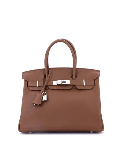 Pre-owned Pre-owned Hermes  Hermes Birkin 30 Handbag Brown Togo With Palladium Hardware